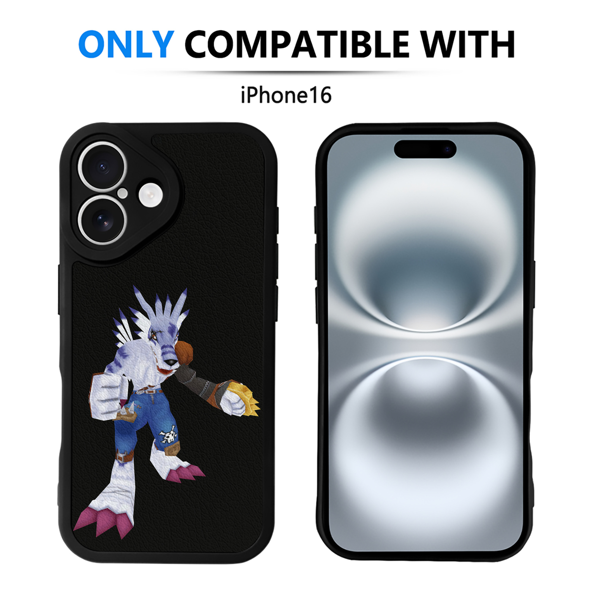 （画像用） Digimon デジタルモンスター/デジモン 【iPhone 16シリーズ対応】シリコンスマホケース（レザー調） 材質：シリコン